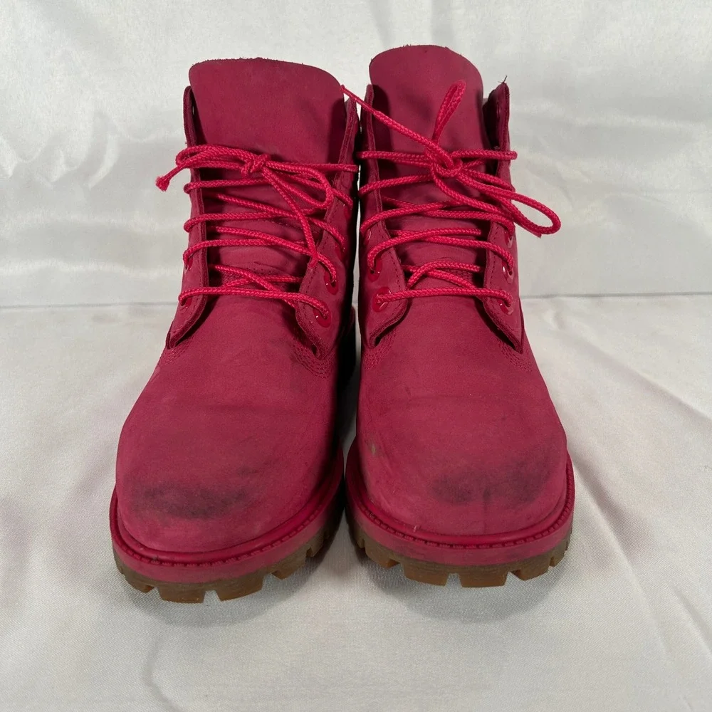 Timberland 6 Inch Premium Waterproof Boots Pink Nubuck Juniors 4.5 TB0A1ODE